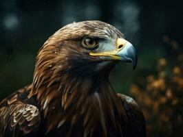 Aigle oiseau portrait ai généré photo