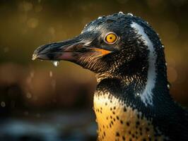 manchot oiseau portrait ai généré photo