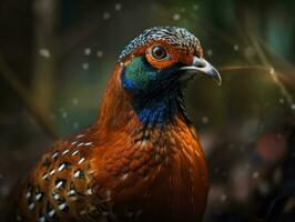 faisan oiseau portrait ai généré photo