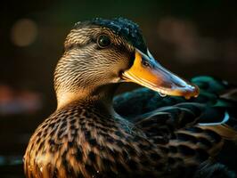 colvert oiseau portrait ai généré photo