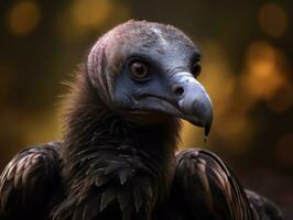 vautour oiseau portrait ai généré photo