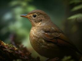 Rossignol oiseau portrait ai généré photo