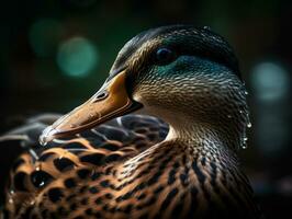 colvert oiseau portrait ai généré photo