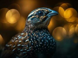 Caille oiseau portrait ai généré photo