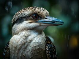 kookabura oiseau portrait ai généré photo