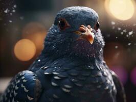 Pigeon oiseau portrait ai généré photo