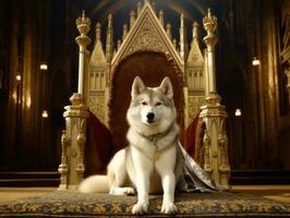 royal chien avec une royal position dans une Royal réglage ai génératif photo