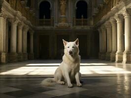 royal chien avec une royal position dans une Royal réglage ai génératif photo