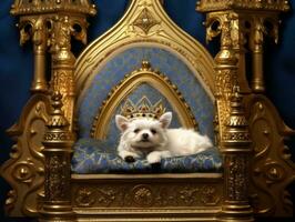 royal chien avec une royal position dans une Royal réglage ai génératif photo