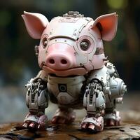 3d dessin animé robot porc photo