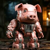 3d dessin animé robot porc photo