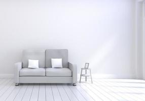 design intérieur moderne du salon avec canapé gris avec mur blanc