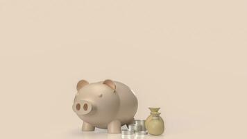 le porcin banque et argent sac pour affaires concept 3d le rendu photo