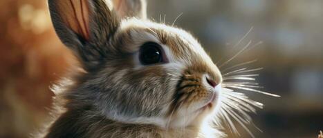 ai génératif mignonne lapin tête photo