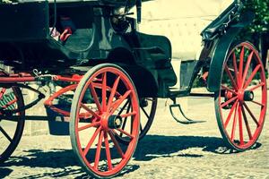 détaillé vue de antique le chariot, côté vue photo