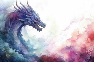 artistique aquarelle dragon des illustrations Contexte avec vide espace pour texte photo