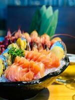 sashimi Japonais nourriture style - doux concentrer effet image photo