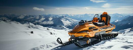 porter secours une luge préparé pour alpin opération Contexte avec vide espace pour texte photo