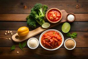 Ingrédients pour une en bonne santé thaïlandais curry. généré par ai photo