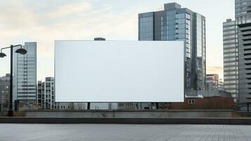 vide grand panneau d'affichage publicité maquette sur le moderne bâtiment extérieur photo