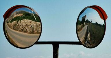 deux miroirs sont montré sur une pôle photo