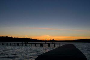 le coucher du soleil Lac ciel photo