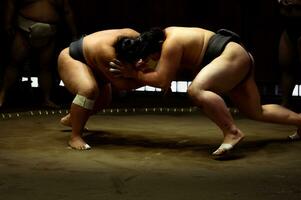 sumo sport homme sur le final rond journée de Japon sumo tournoi concours, tokyo photo