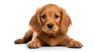 mignonne chiot de cavalier Roi Charles épagneul isolé sur blanc Contexte génératif ai photo