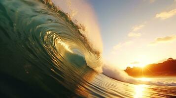 surfeurs contagieux vagues. génératif ai photo