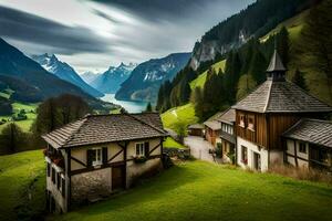 photographier - alpin village par James Kennedy. généré par ai photo