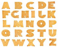 lettres de l'alphabet sous la forme d'un cookie photo