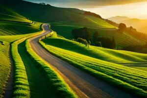 le route à le Soleil. généré par ai photo