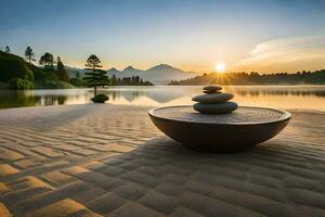 le Japonais art de Zen. généré par ai photo