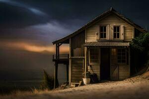 photo fond d'écran le ciel, loger, le sombre, le loger, le sombre, le maison,. généré par ai