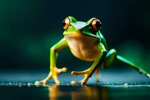 photo fond d'écran grenouille, le sombre, le grenouille, le grenouille, le grenouille, le grenouille,. généré par ai