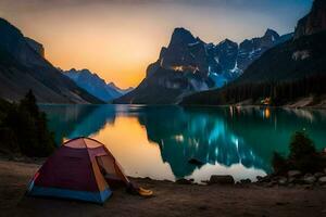 le meilleur camping taches dans le monde. généré par ai photo