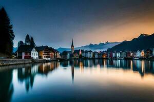 le magnifique ville de Lucerne, Suisse. généré par ai photo