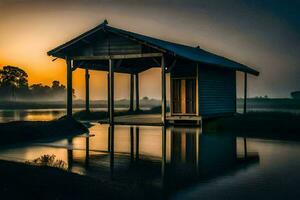 le maison de le Soleil. généré par ai photo