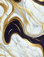 or et blanc marbre avec or tourbillonne ai génératif photo