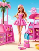 Barbie Shopaholic été ai génératif photo