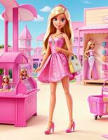 Barbie Shopaholic été ai génératif photo