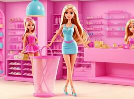 Barbie Shopaholic été ai génératif photo