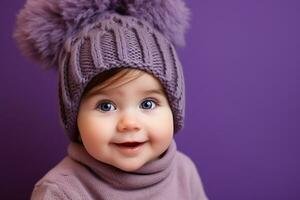 ai généré studio portrait de mignonne peu bébé enfant de différent nationalités sur différent couleurs Contexte photo