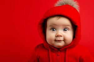 ai généré studio portrait de mignonne peu bébé enfant de différent nationalités sur différent couleurs Contexte photo