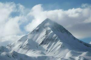 grand neige couvert Montagne Haut. produire ai photo