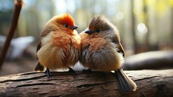 photo de fondant deux rossignols avec un accentuation sur expression de l'amour. génératif ai