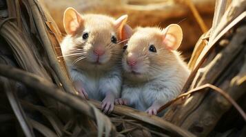 photo de fondant deux canne les rats avec un accentuation sur expression de l'amour. génératif ai