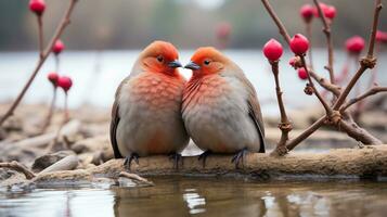 photo de fondant deux capybaras avec un accentuation sur expression de l'amour. génératif ai