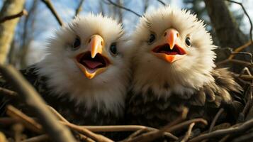 photo de fondant deux chauve aigles avec un accentuation sur expression de l'amour. génératif ai