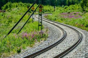 chemin de fer des pistes dans le champ photo